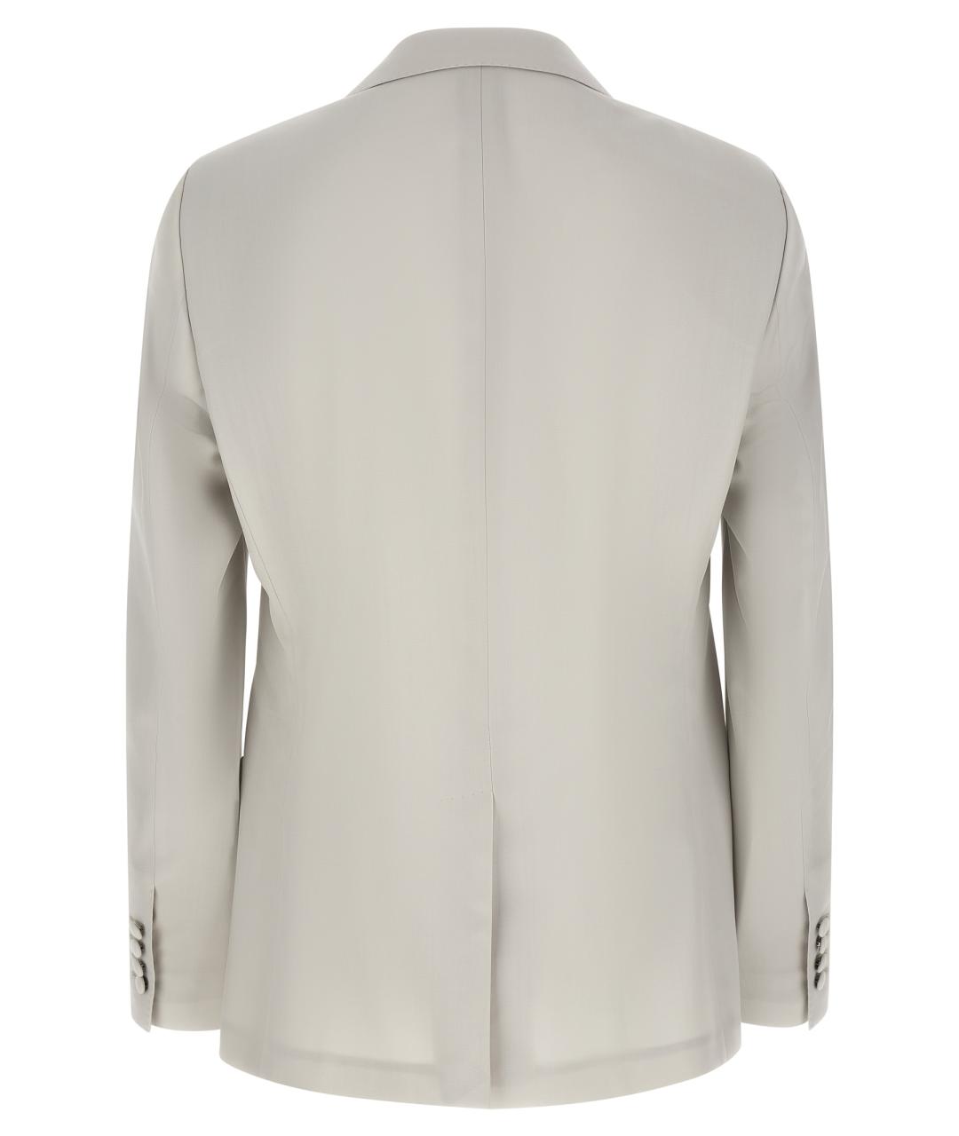 DOLCE&GABBANA Серый шерстяной пиджак, фото 2