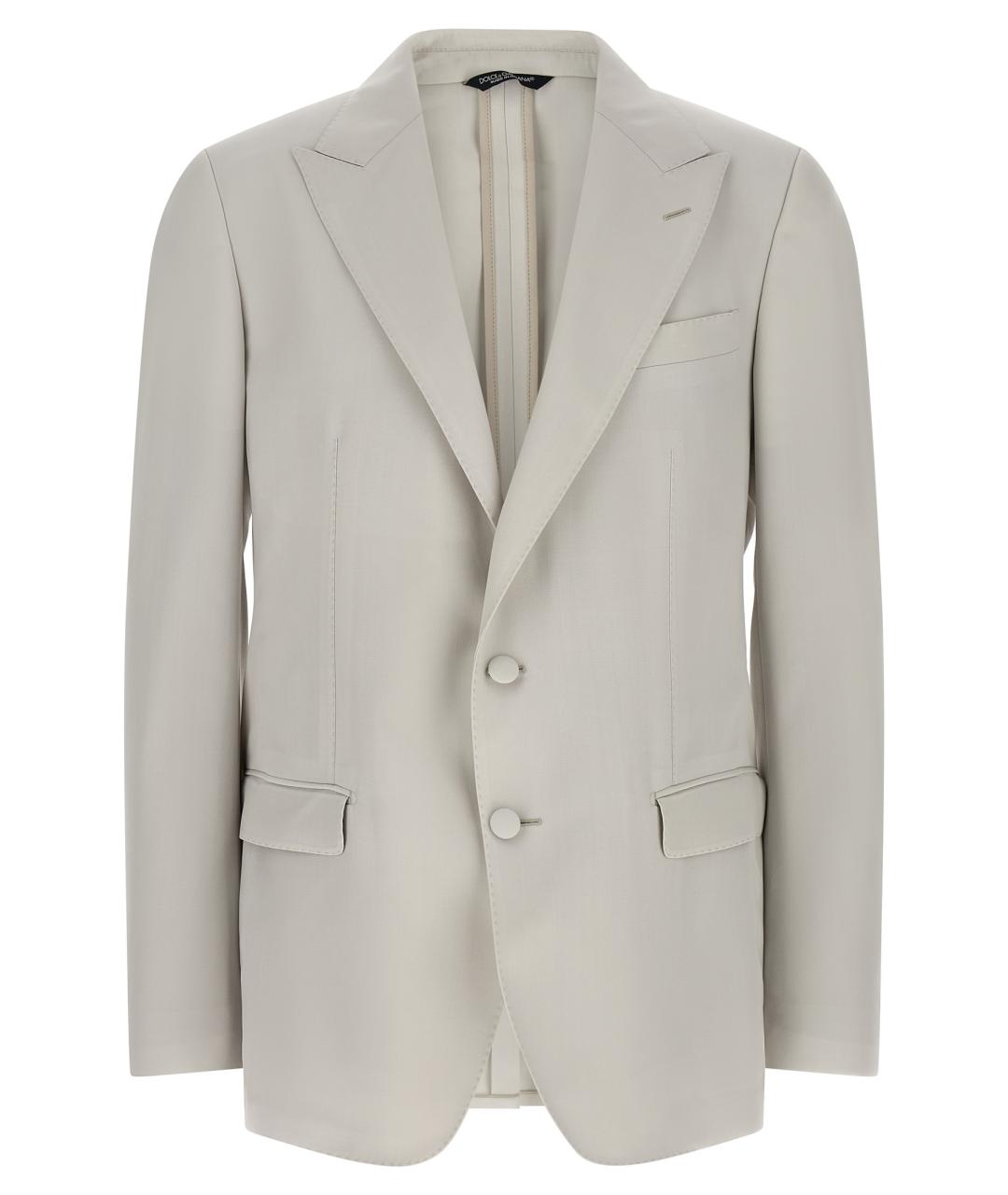 DOLCE&GABBANA Серый шерстяной пиджак, фото 1