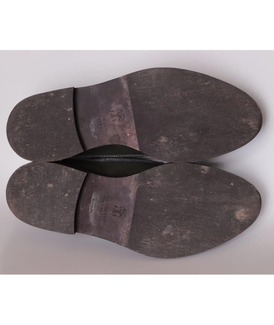 BRUNELLO CUCINELLI Хаки кожаные брогги и оксфорды, фото 5