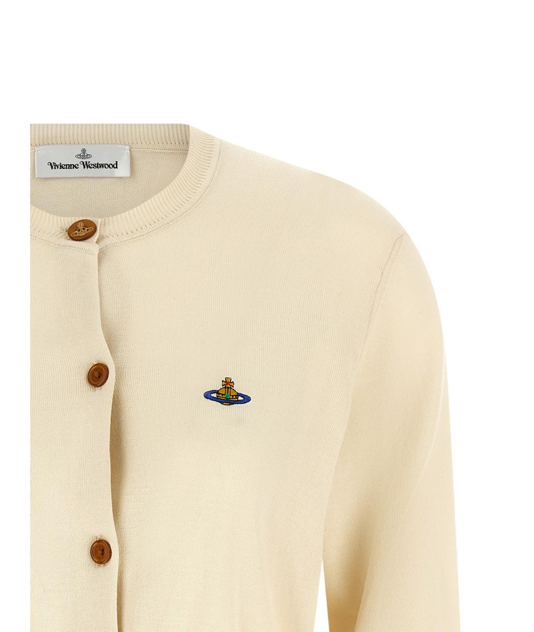 VIVIENNE WESTWOOD Белый хлопковый кардиган, фото 3