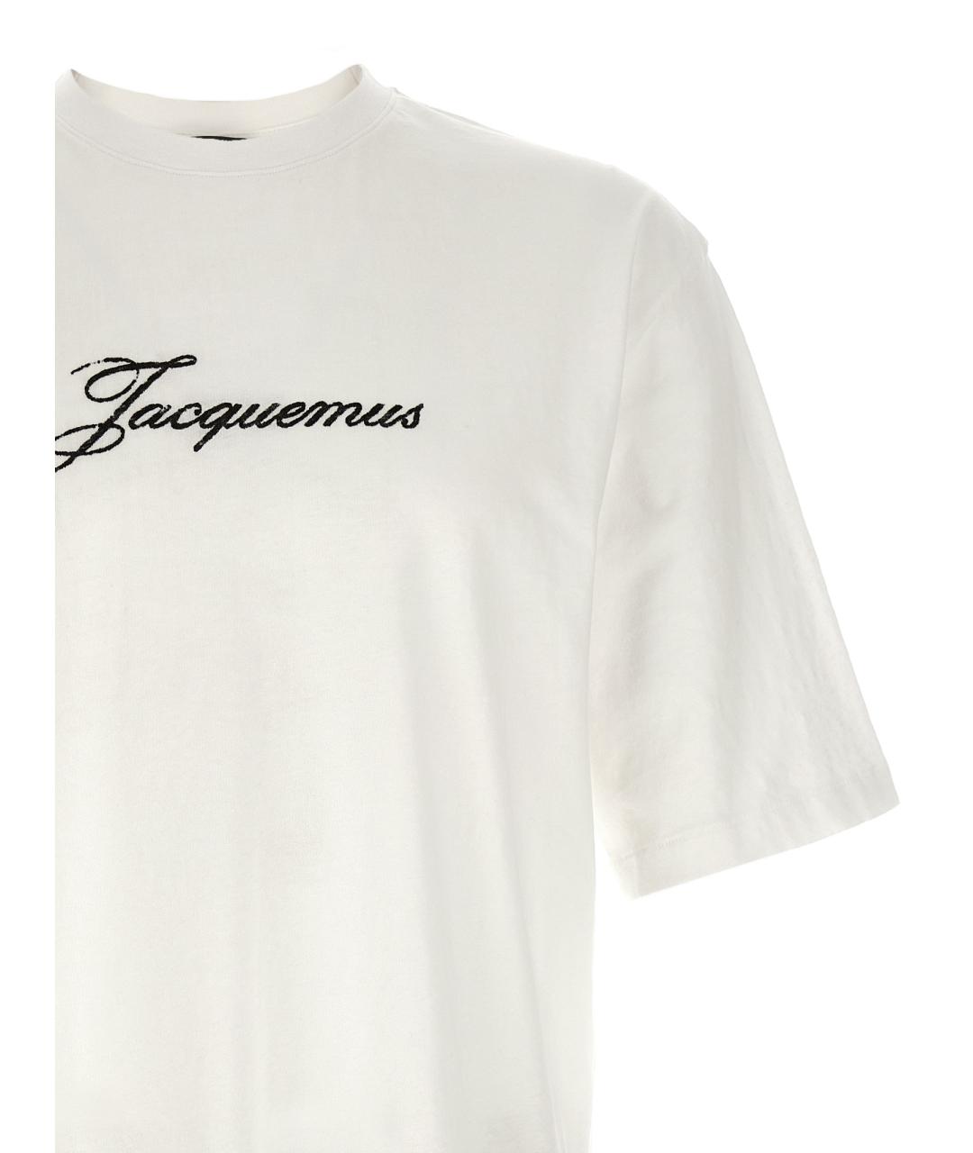 JACQUEMUS Белая хлопковая футболка, фото 3