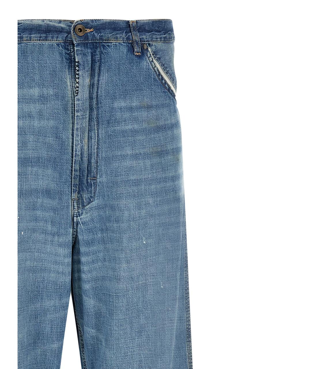 MAISON MARGIELA Синие хлопковые прямые джинсы, фото 3