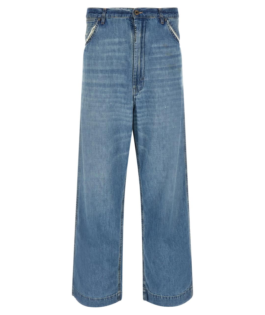MAISON MARGIELA Синие хлопковые прямые джинсы, фото 1