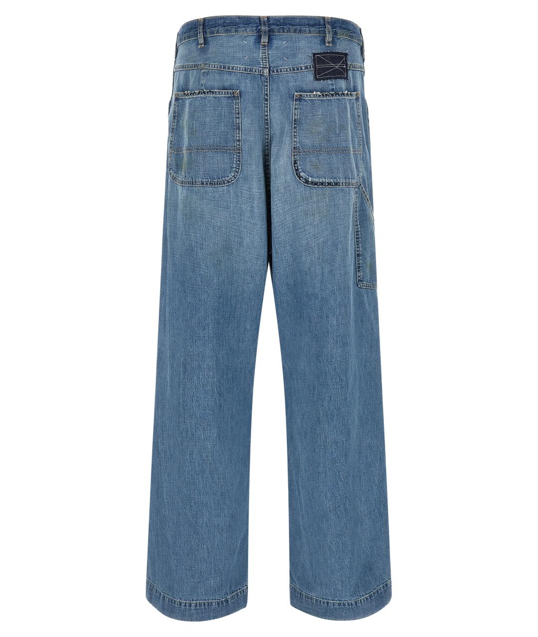 MAISON MARGIELA Синие хлопковые прямые джинсы, фото 2