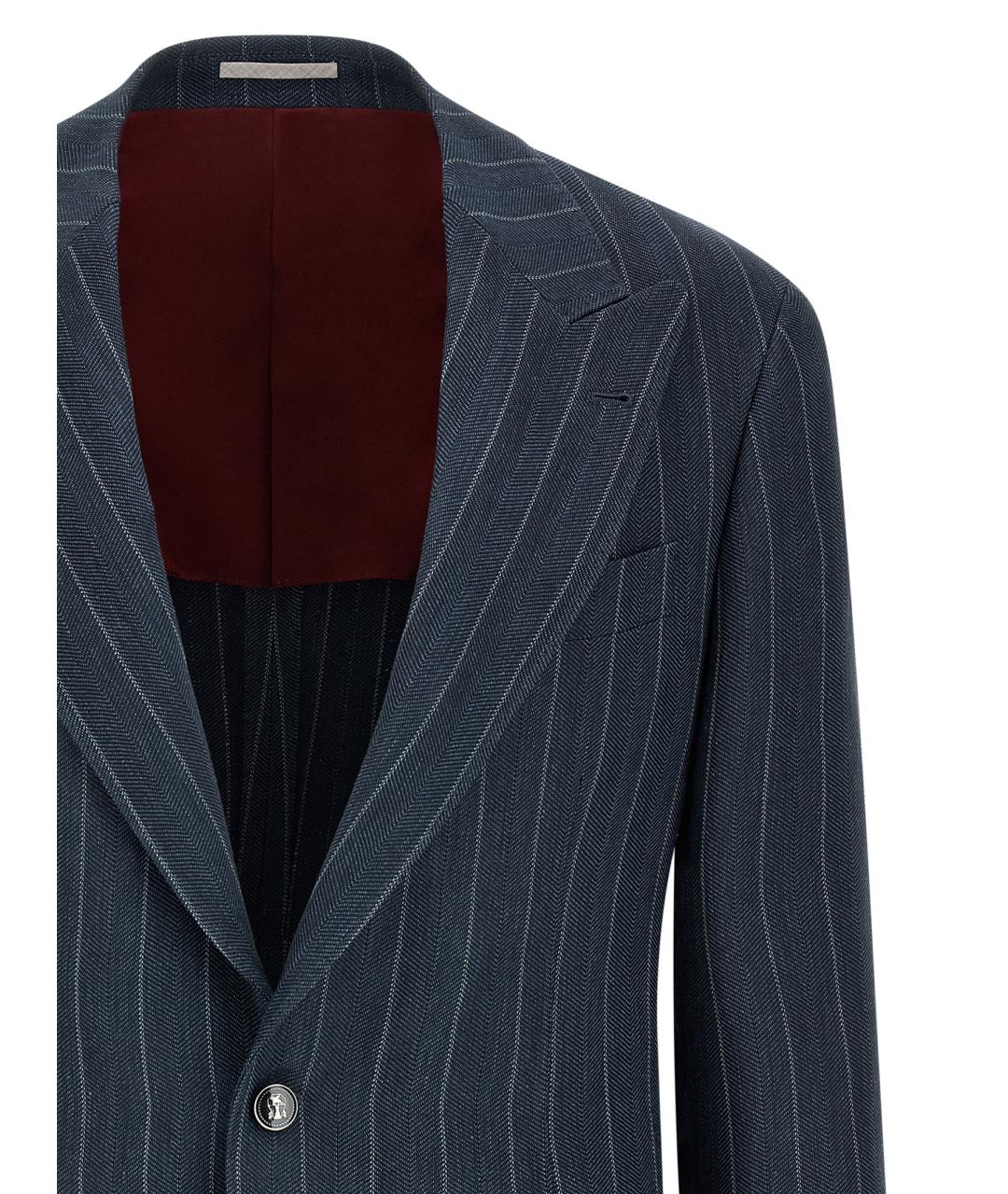 BRUNELLO CUCINELLI Синий шелковый пиджак, фото 2