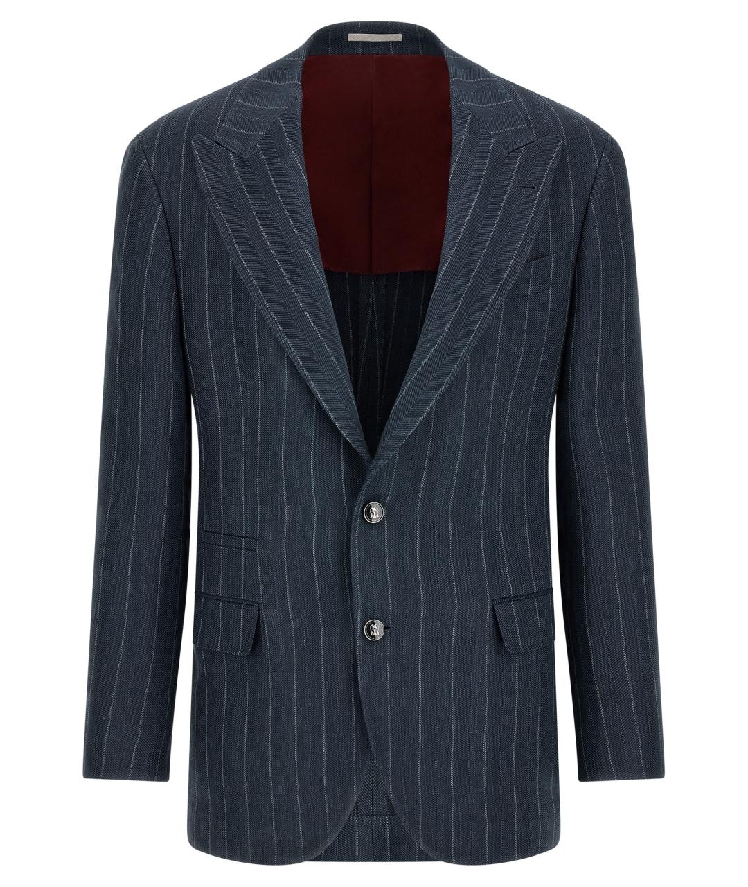 BRUNELLO CUCINELLI Синий шелковый пиджак, фото 1