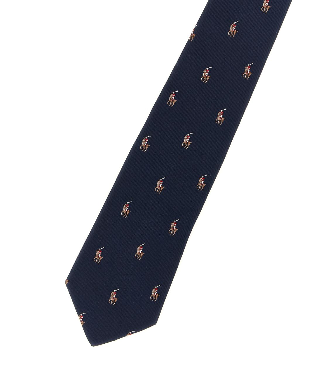 POLO RALPH LAUREN Синий шелковый галстук, фото 3