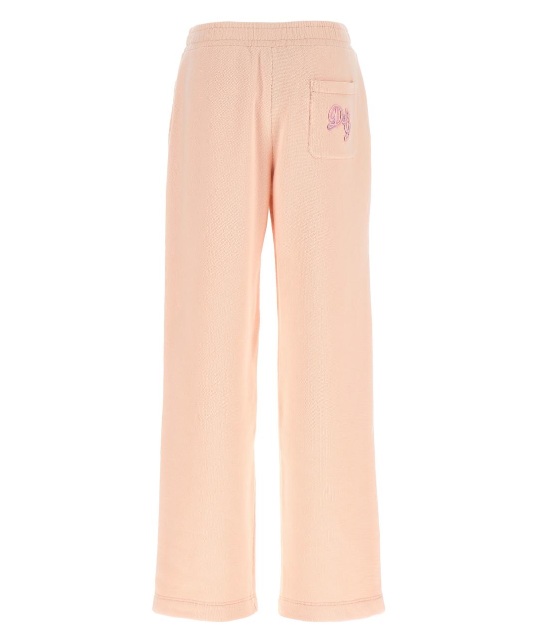 DOLCE&GABBANA Розовые хлопковые прямые брюки, фото 2