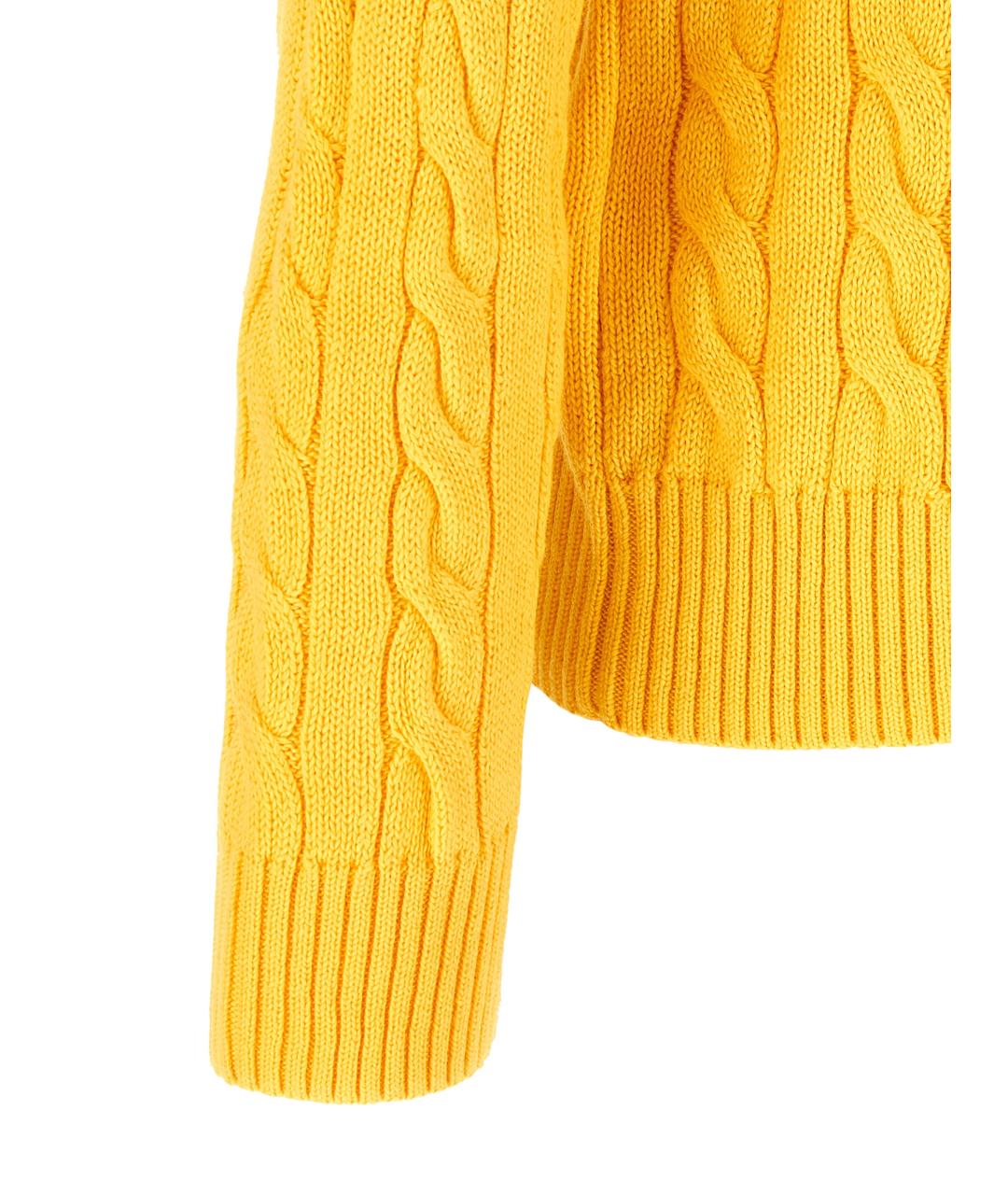 POLO RALPH LAUREN Желтый хлопковый джемпер / свитер, фото 4
