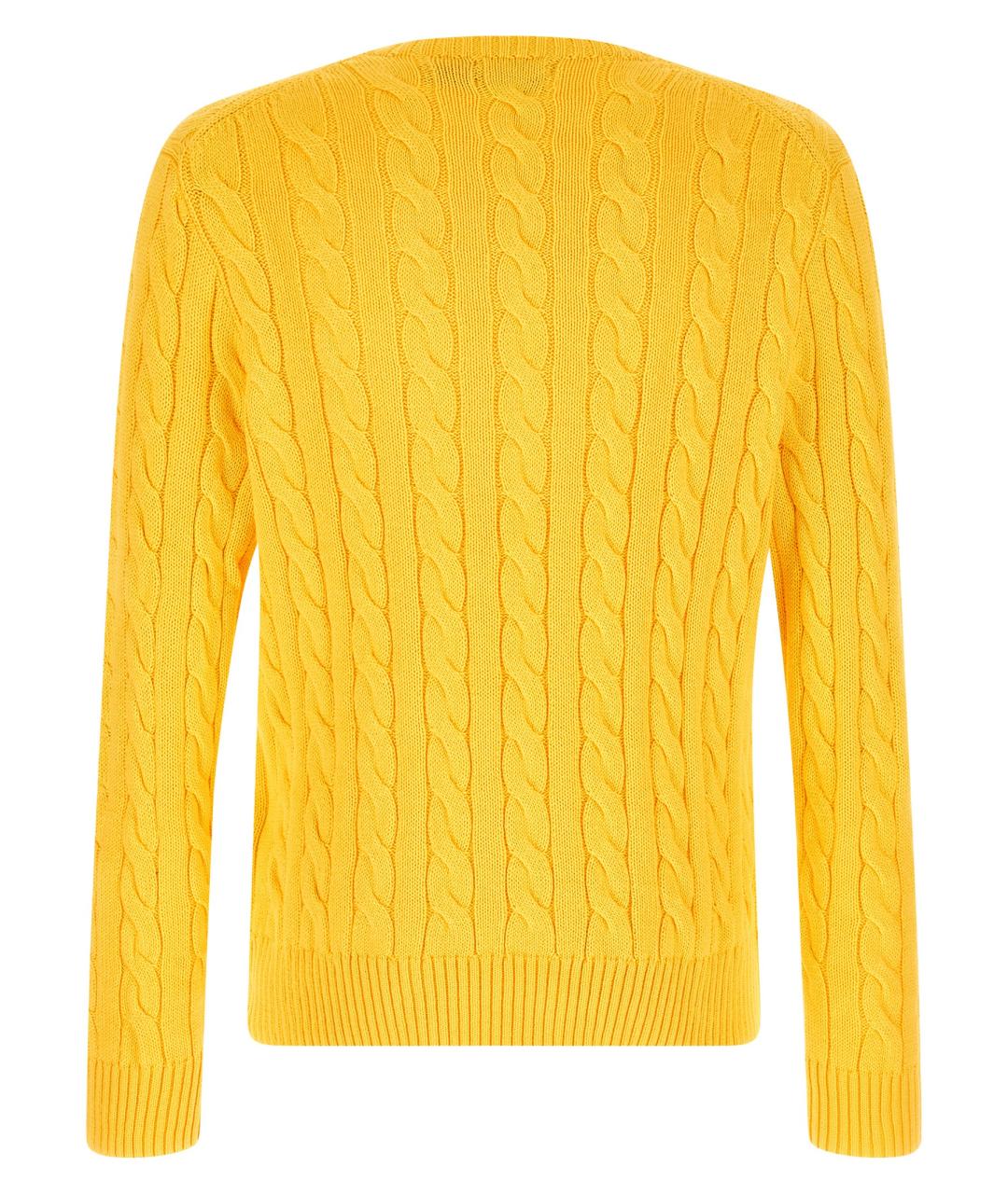 POLO RALPH LAUREN Желтый хлопковый джемпер / свитер, фото 2