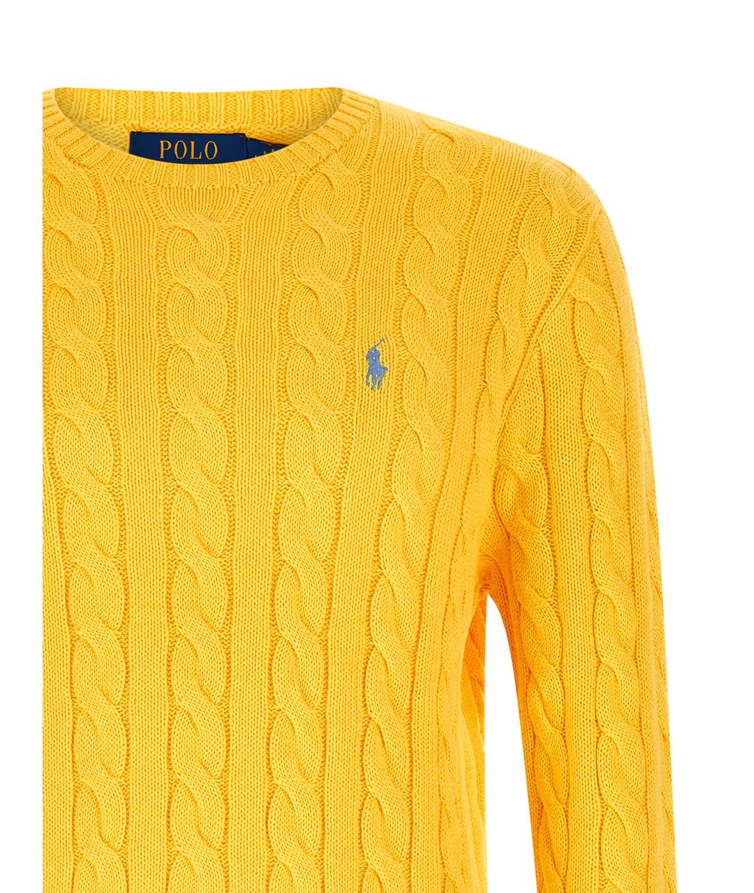 POLO RALPH LAUREN Желтый хлопковый джемпер / свитер, фото 3