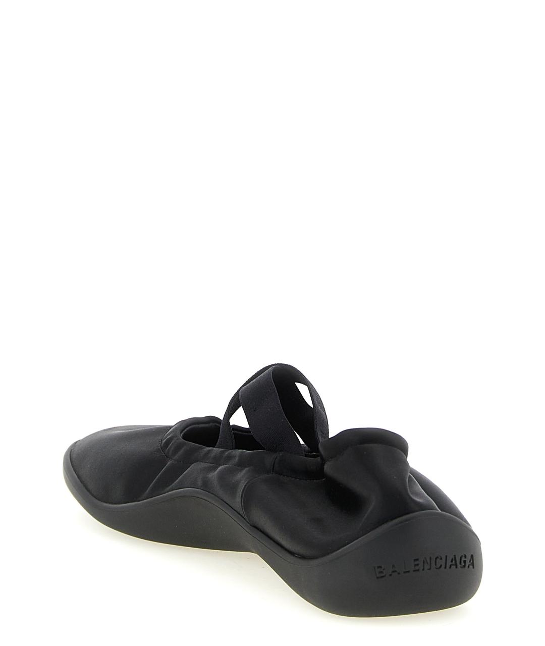 BALENCIAGA Черные кожаные балетки, фото 3
