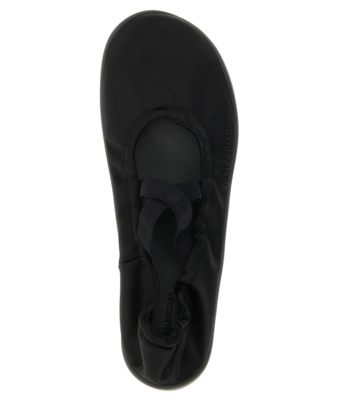 BALENCIAGA Черные кожаные балетки, фото 4