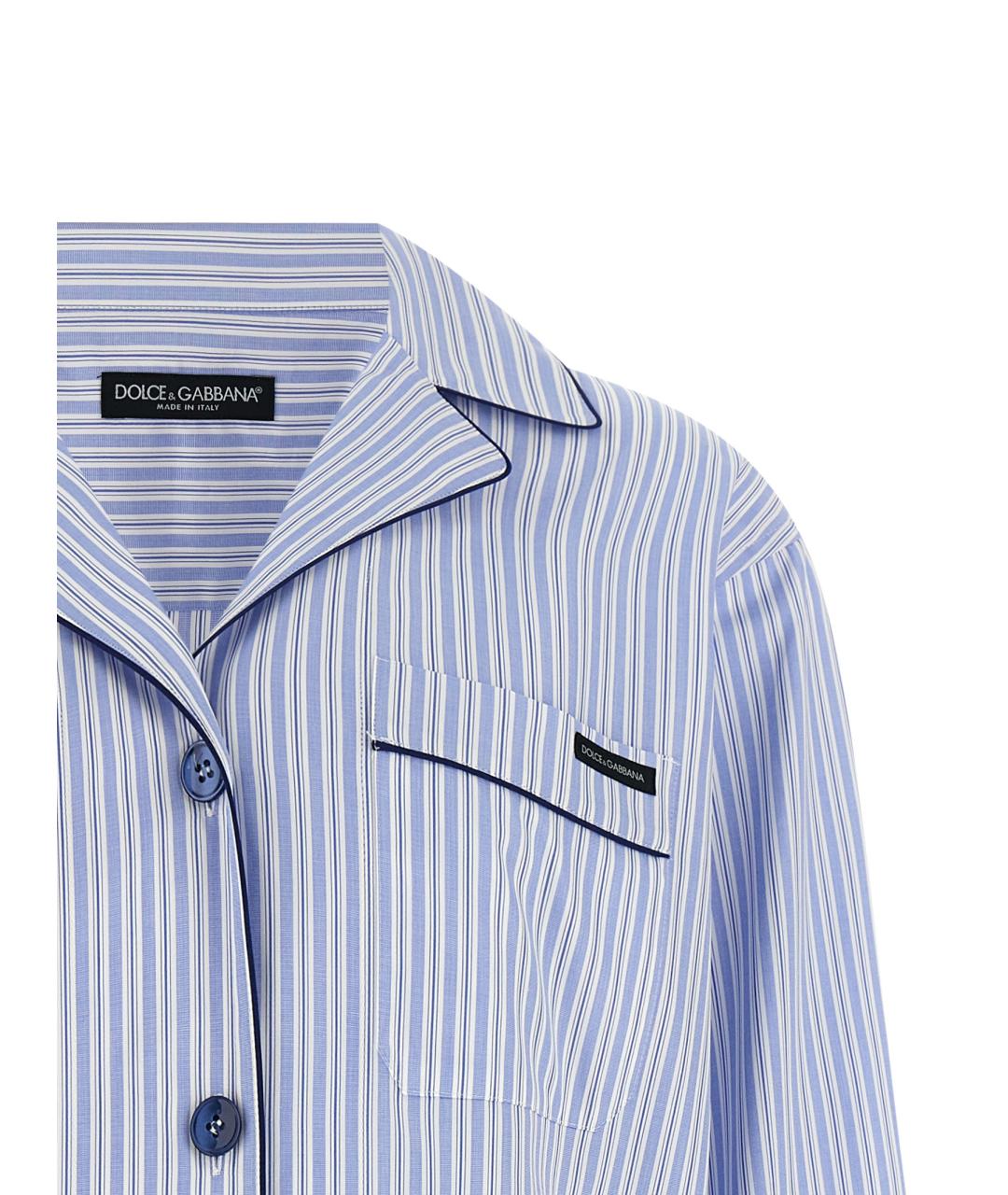 DOLCE&GABBANA Голубая хлопковая рубашка, фото 3
