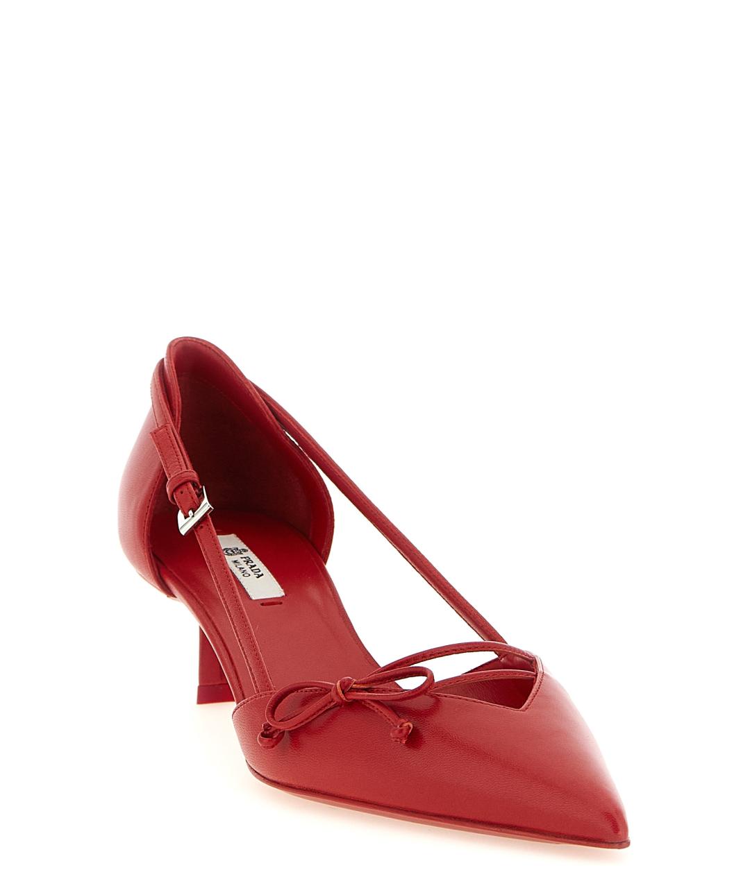 PRADA Красные кожаные туфли, фото 2