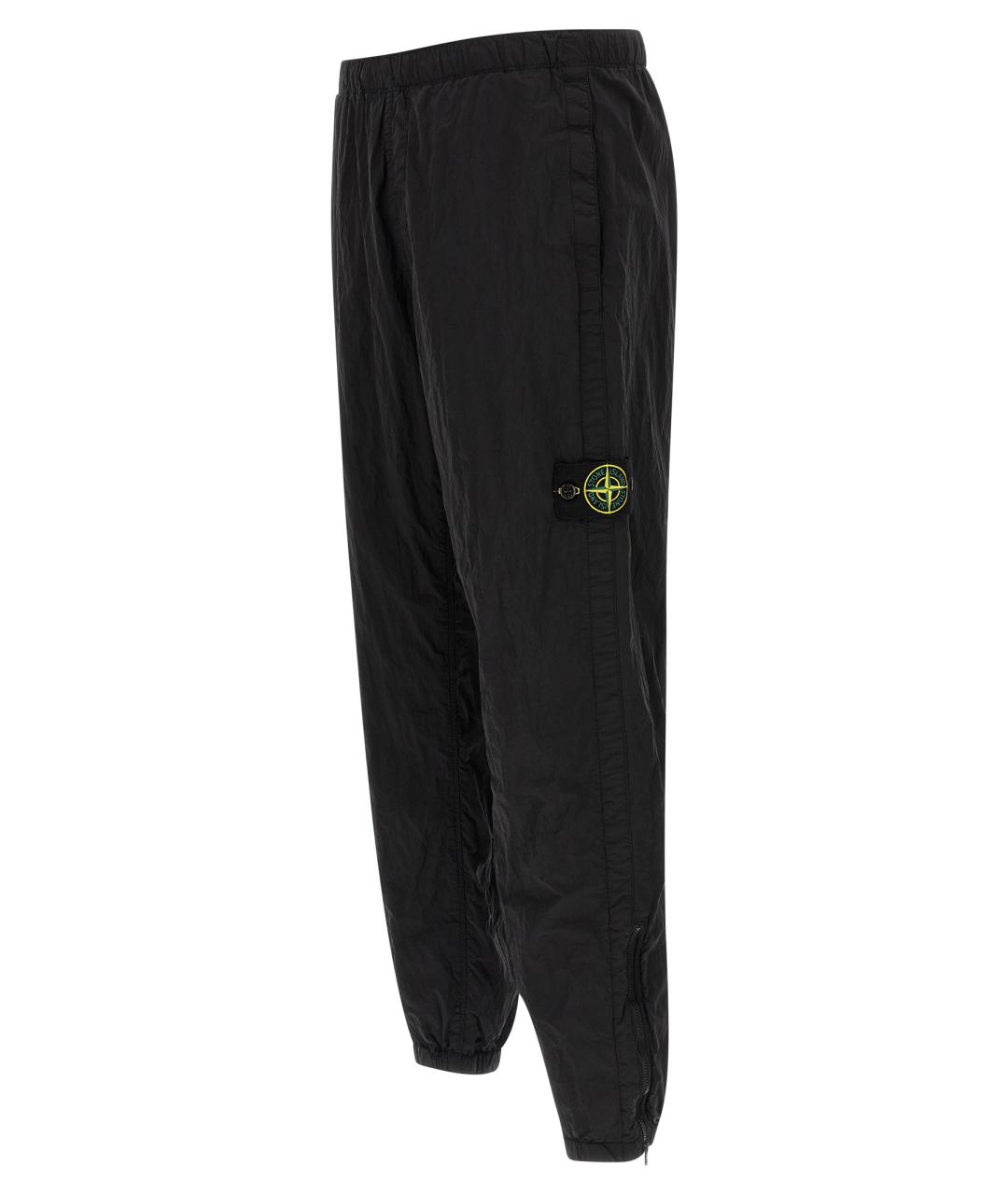 STONE ISLAND Черные полиамидовые повседневные брюки, фото 3