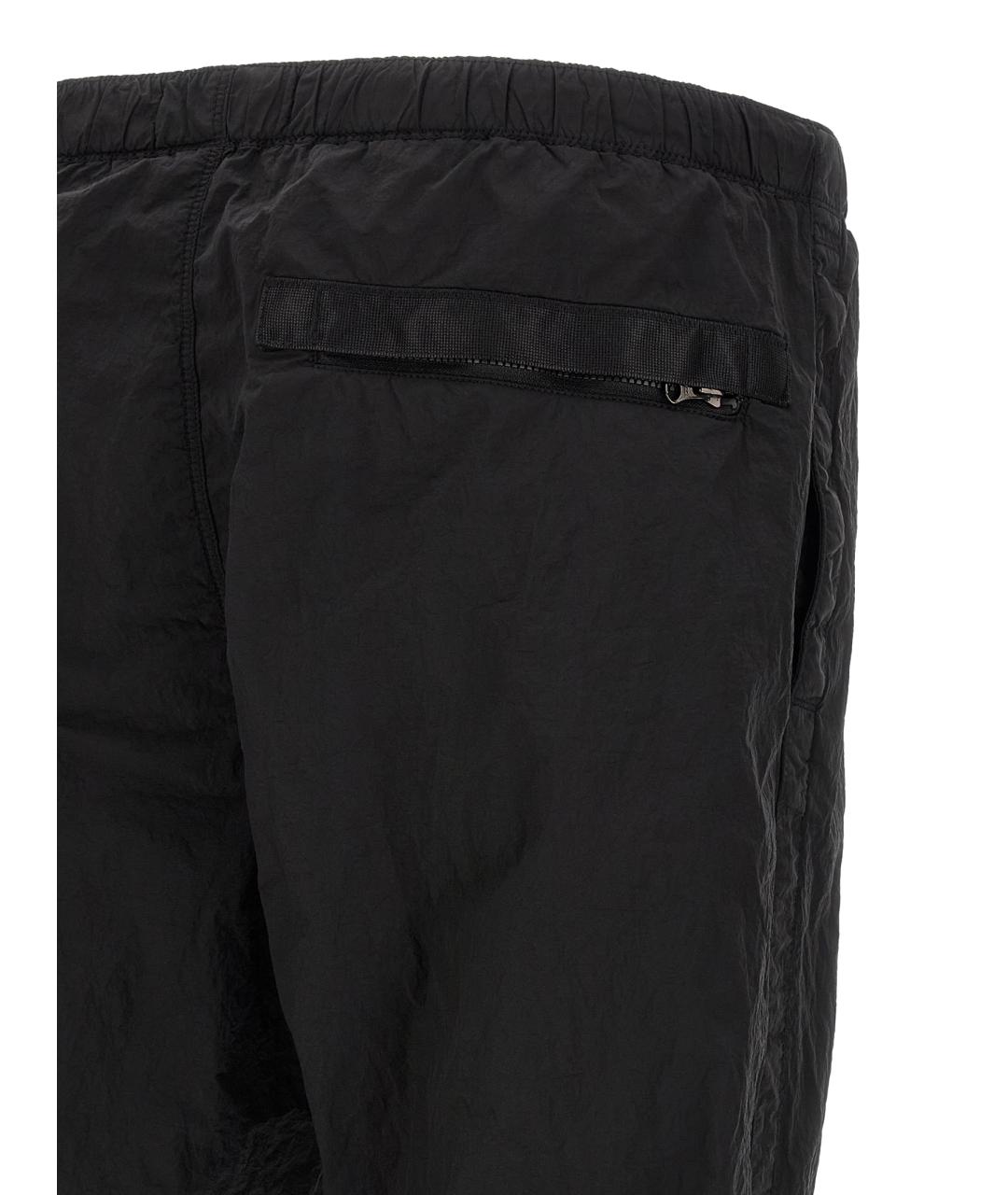 STONE ISLAND Черные полиамидовые повседневные брюки, фото 5