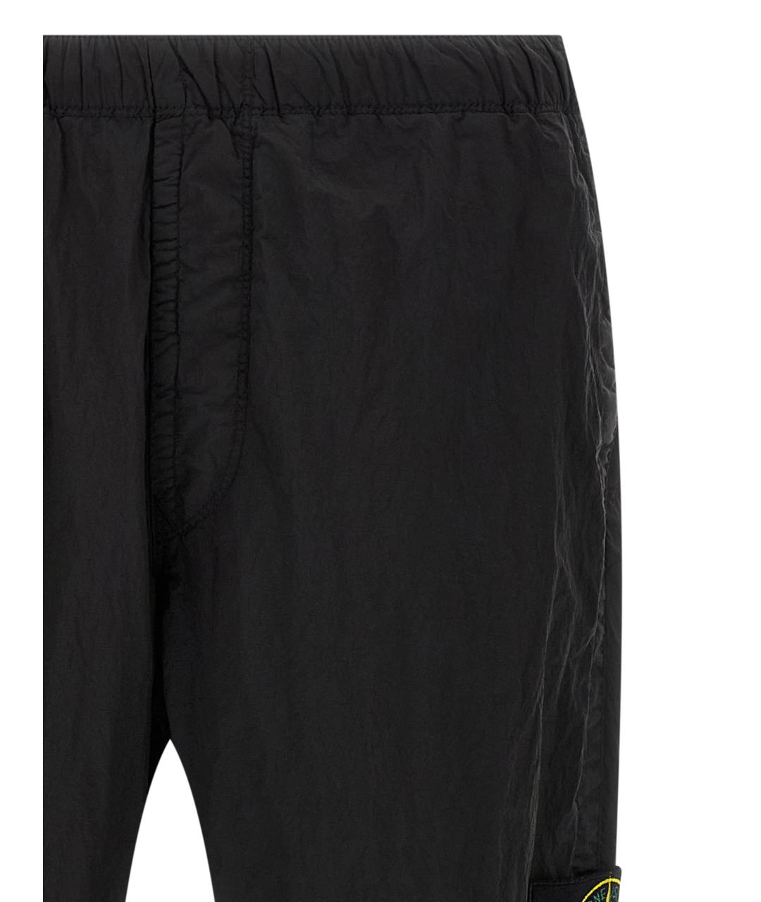 STONE ISLAND Черные полиамидовые повседневные брюки, фото 4