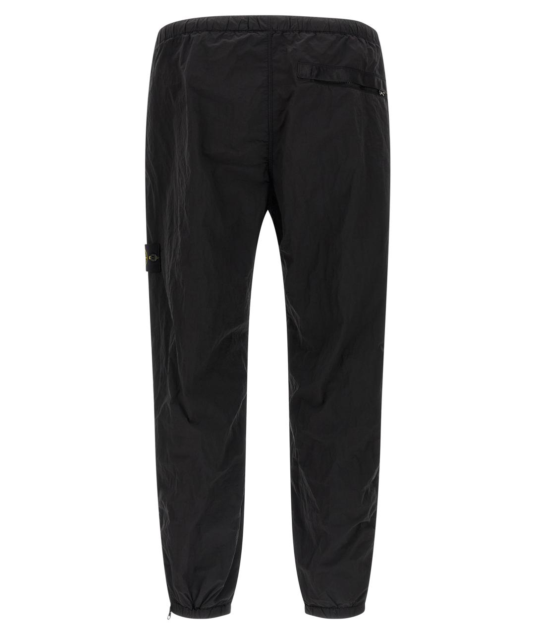 STONE ISLAND Черные полиамидовые повседневные брюки, фото 2