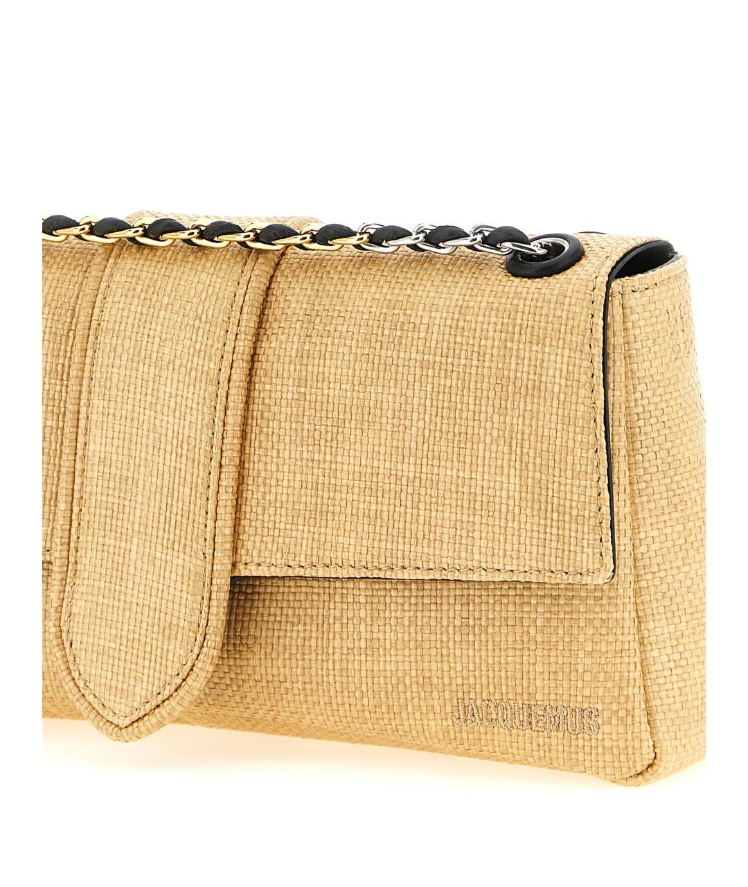 JACQUEMUS Бежевая тканевая сумка через плечо, фото 3