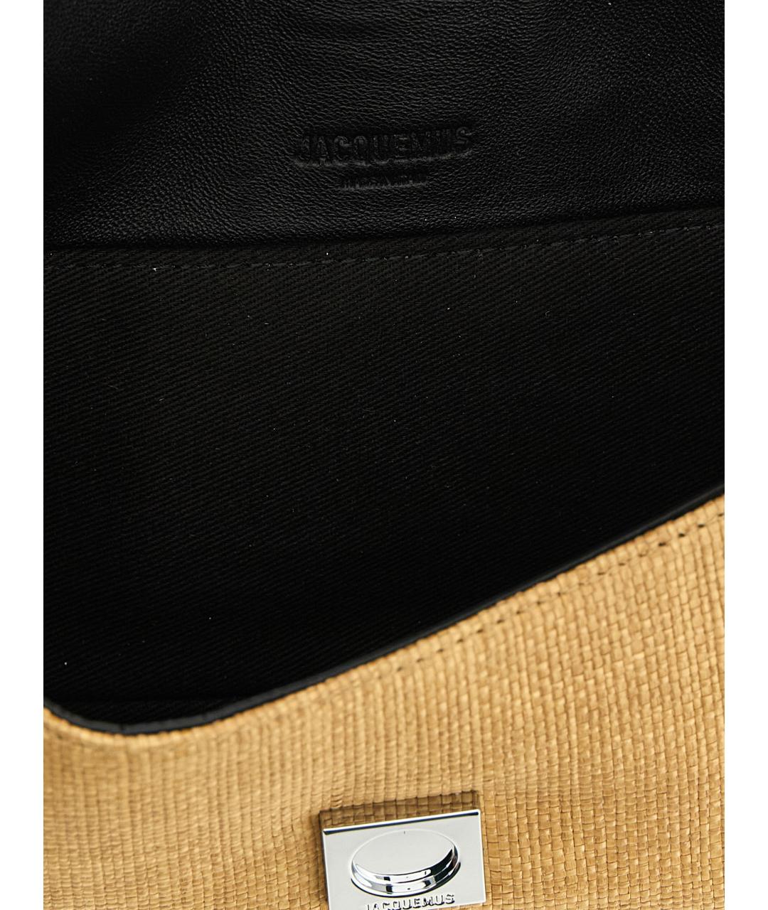 JACQUEMUS Бежевая тканевая сумка через плечо, фото 4