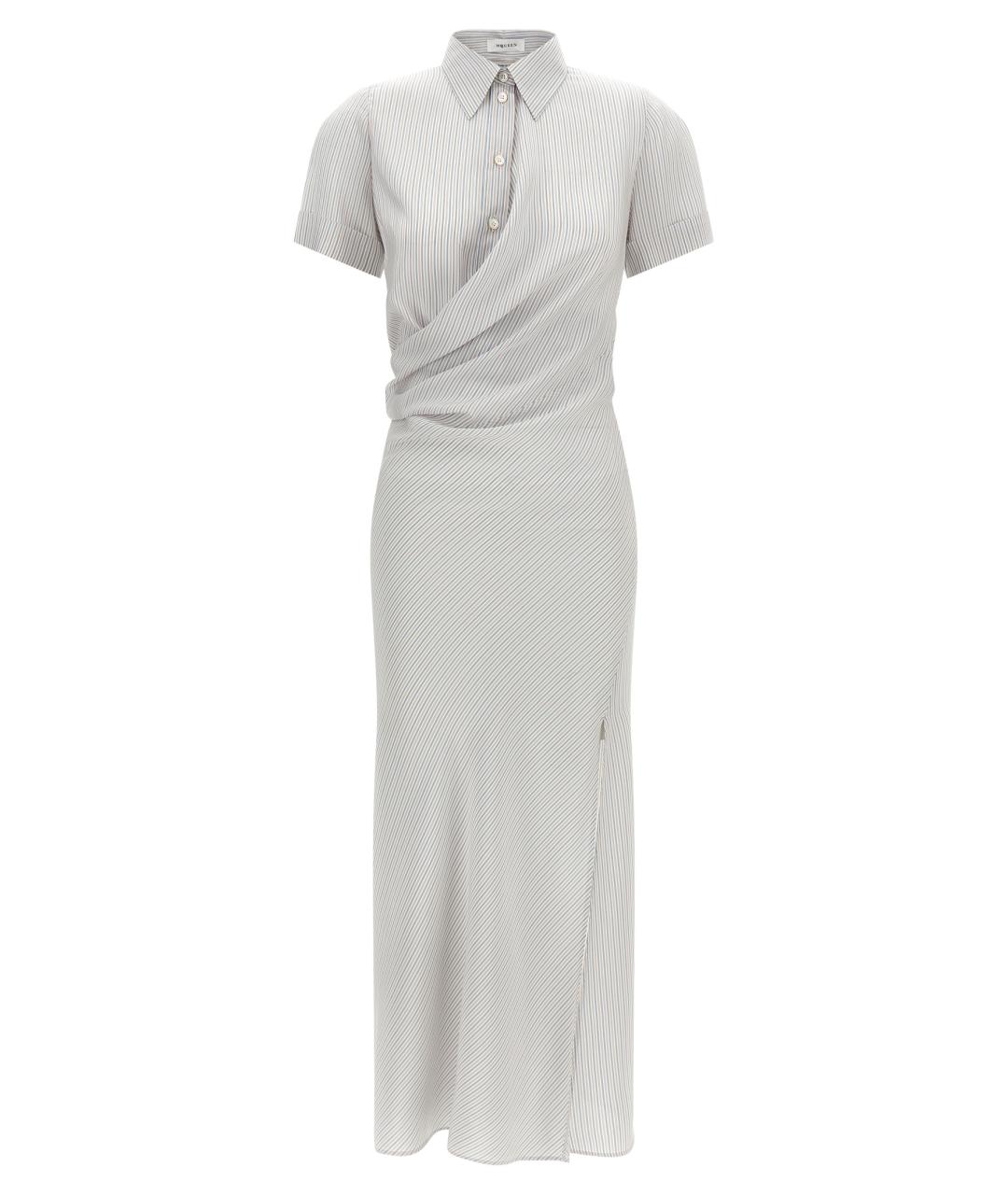 ALEXANDER MCQUEEN Мульти шелковое повседневное платье, фото 1