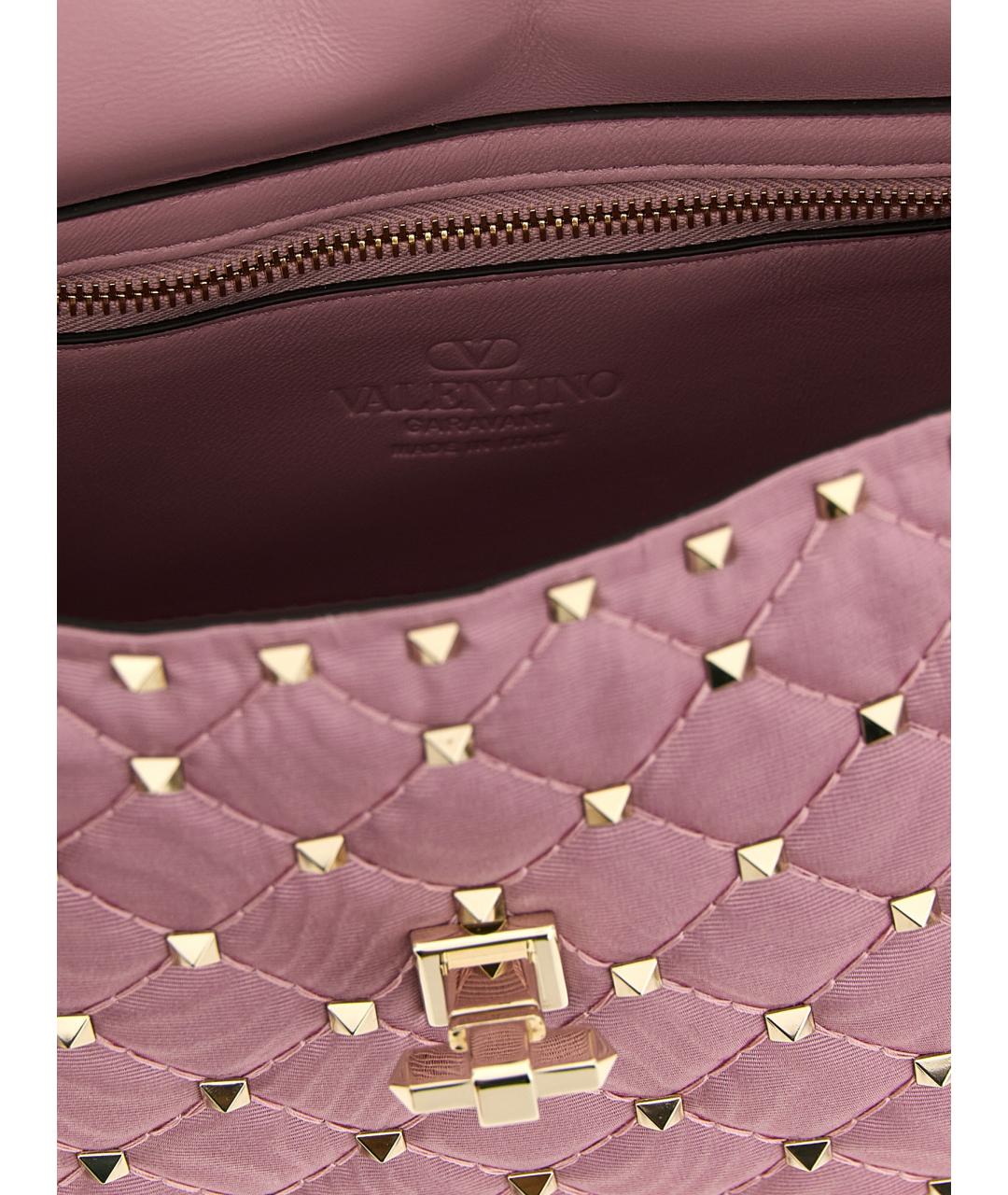 VALENTINO Розовая тканевая сумка через плечо, фото 4