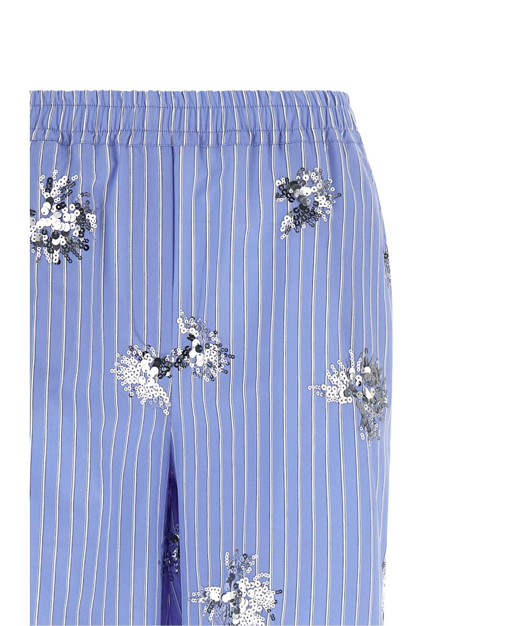 LE TWINS Голубые хлопковые прямые брюки, фото 4