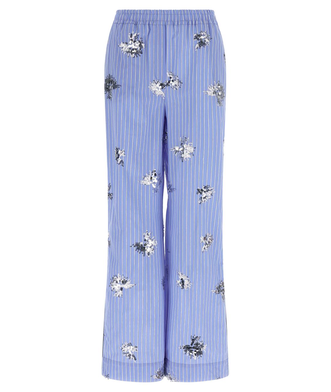 LE TWINS Голубые хлопковые прямые брюки, фото 1