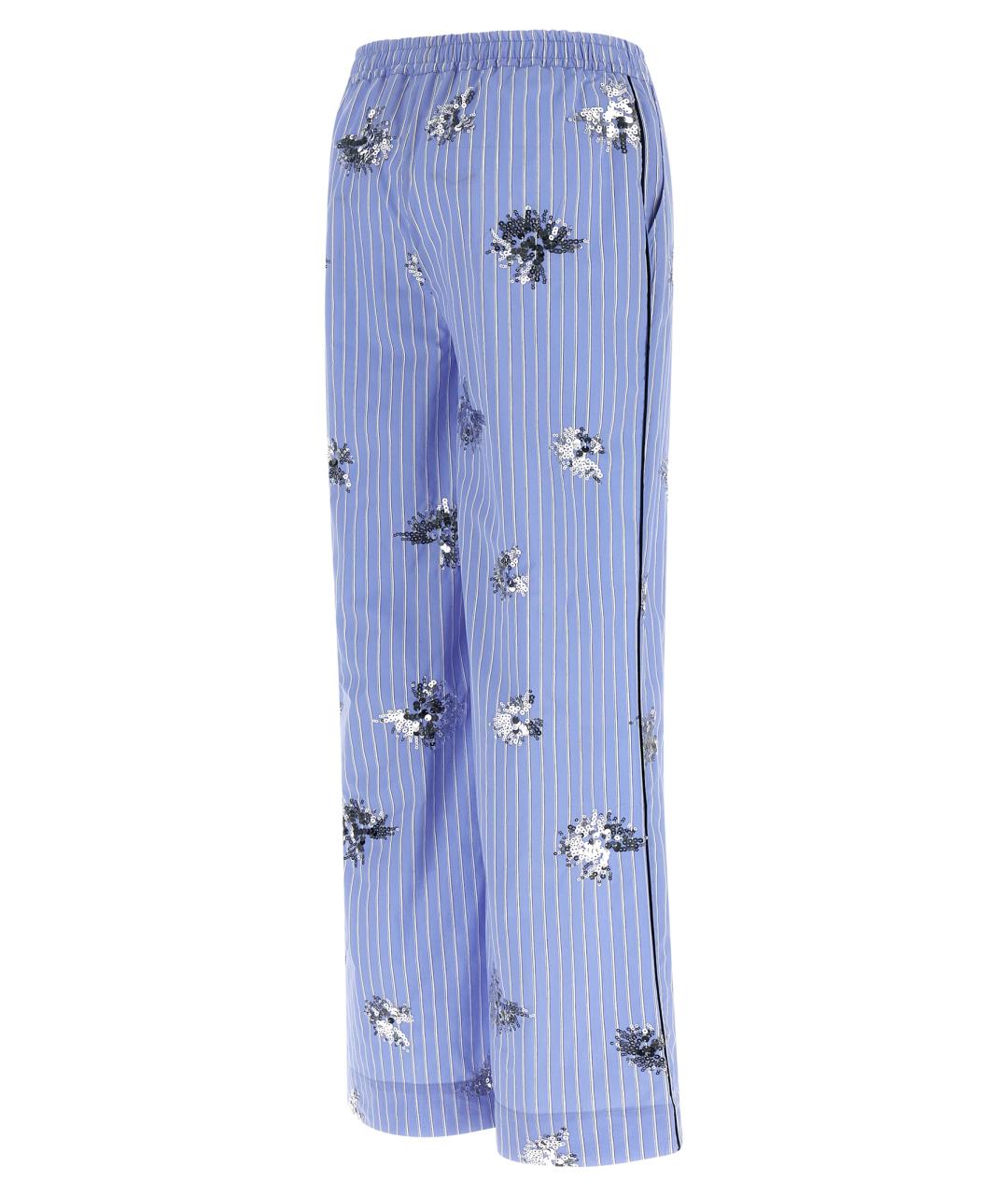 LE TWINS Голубые хлопковые прямые брюки, фото 3