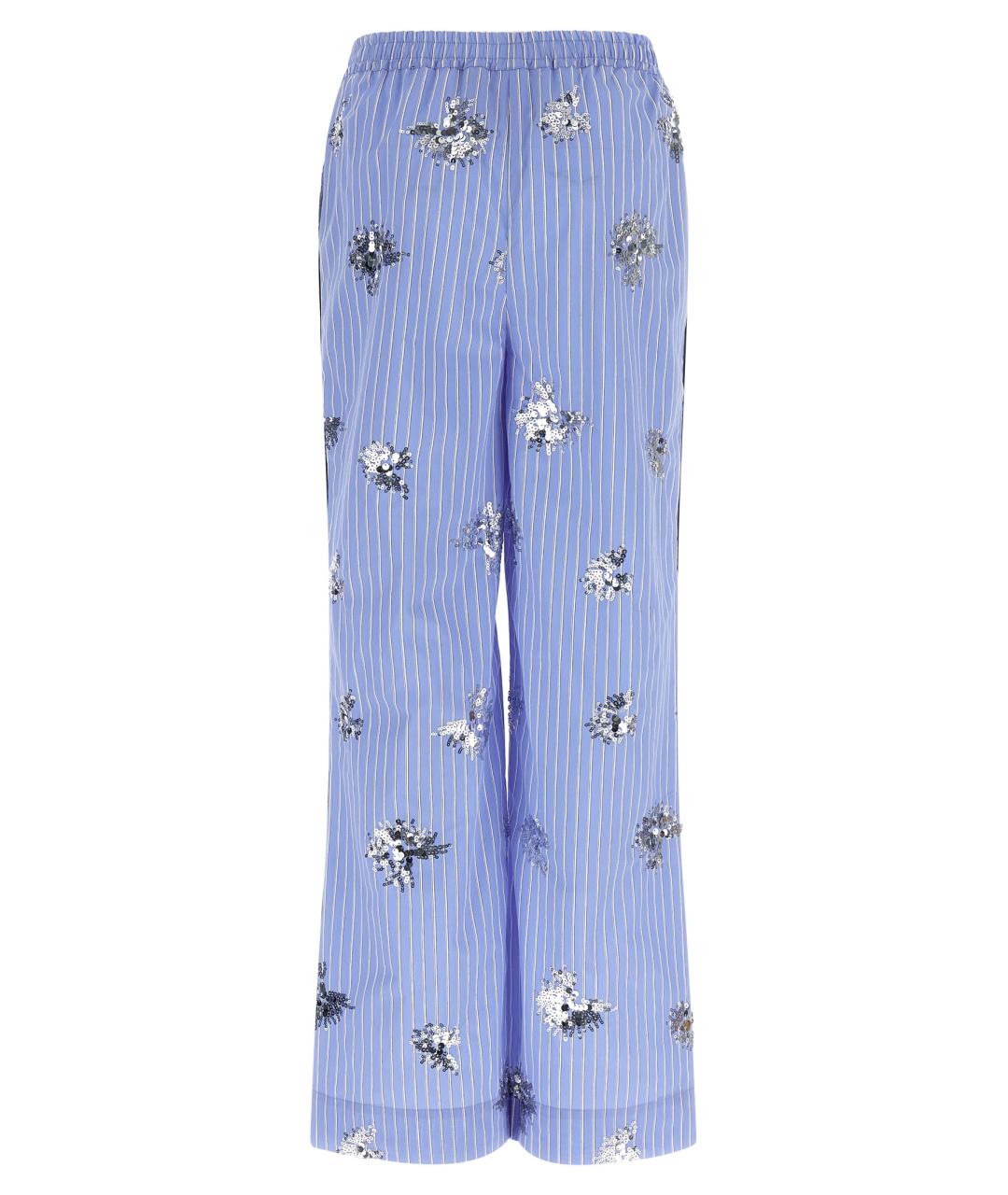 LE TWINS Голубые хлопковые прямые брюки, фото 2