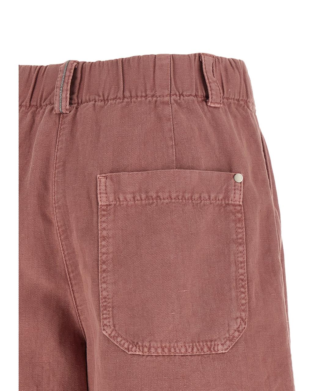 BRUNELLO CUCINELLI Розовые хлопковые шорты, фото 4