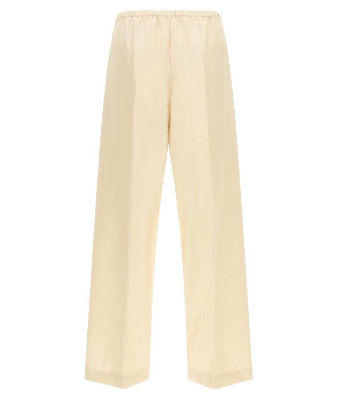 THE ROW Белые шелковые прямые брюки, фото 2