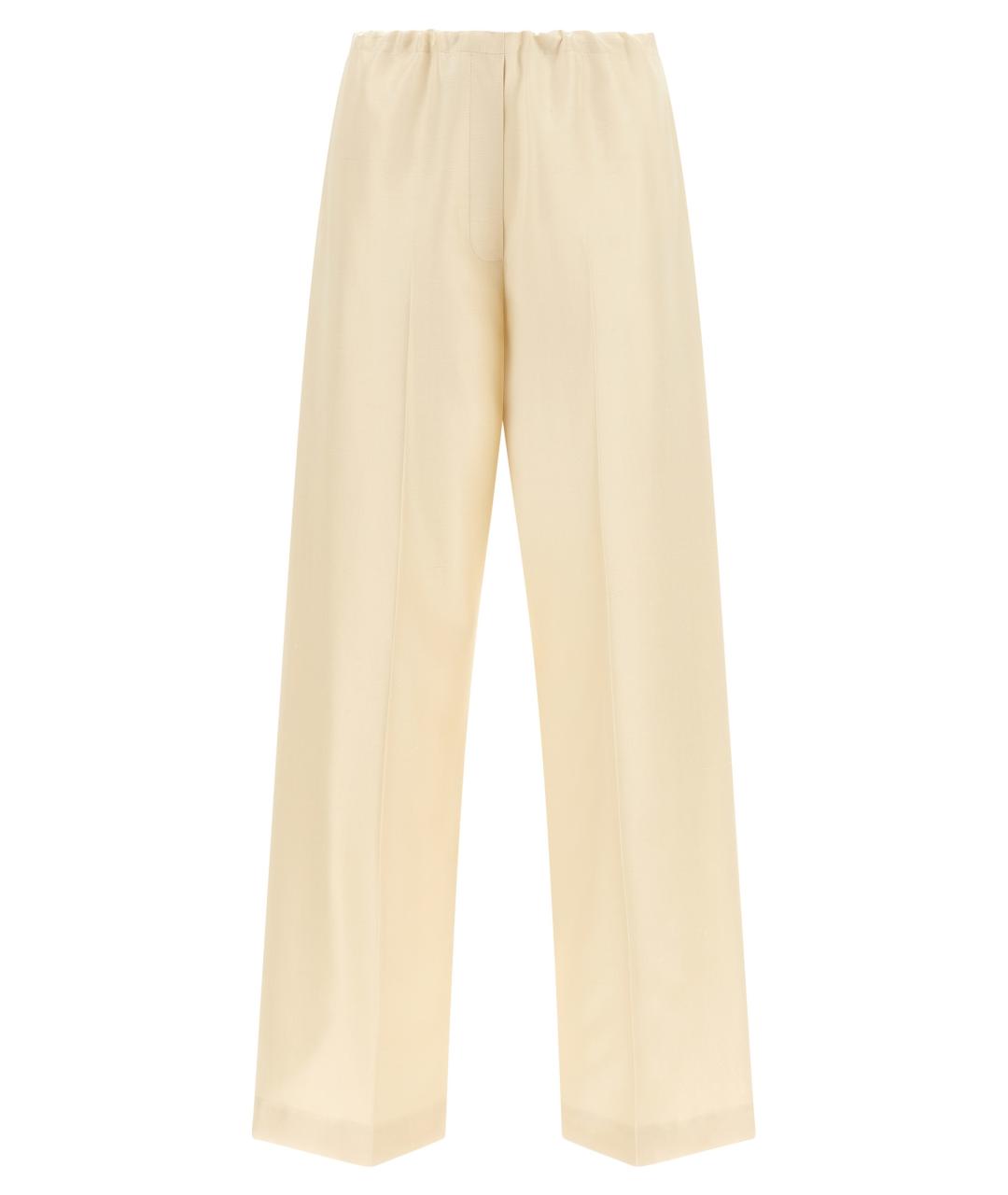THE ROW Белые шелковые прямые брюки, фото 1