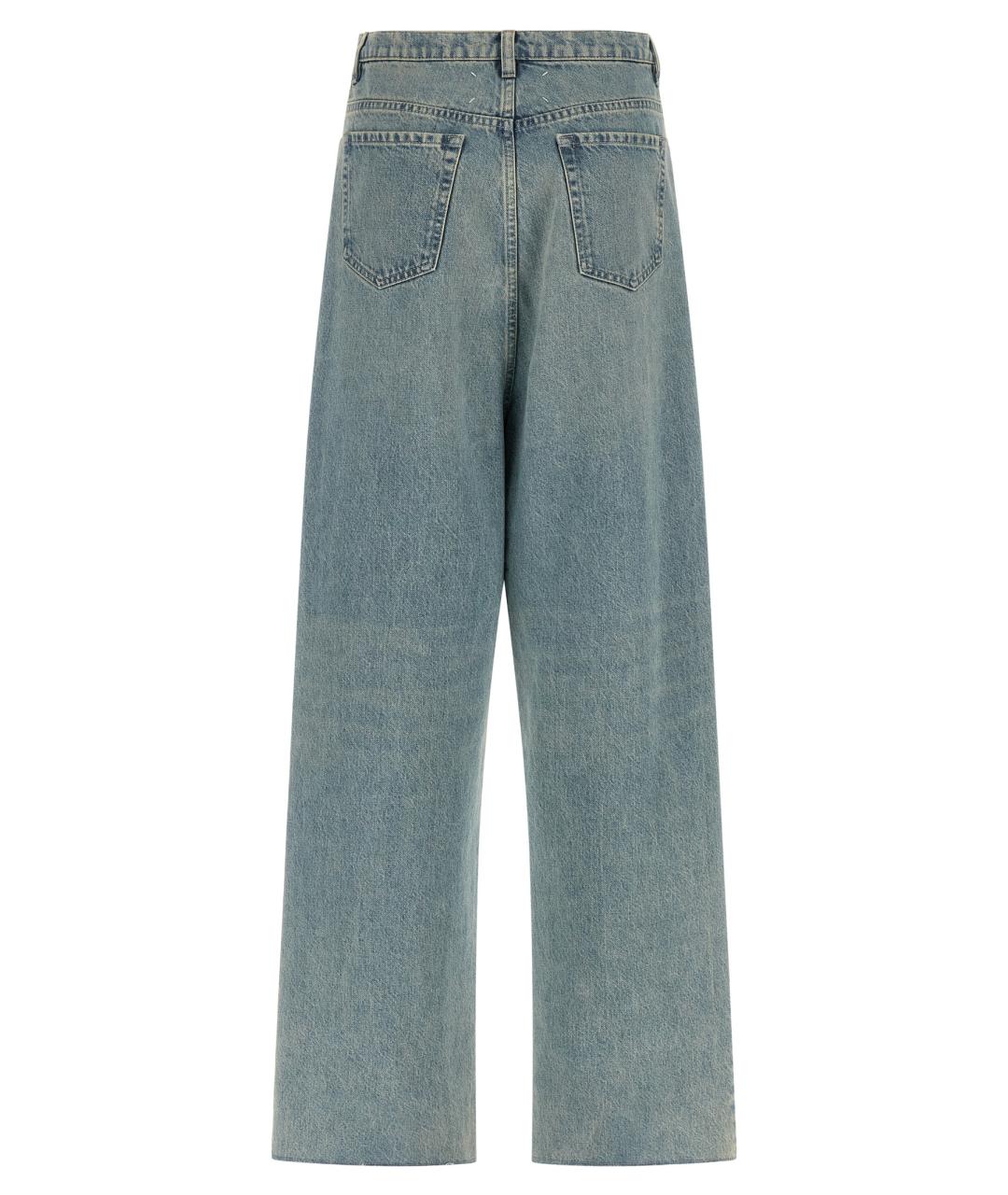 MAISON MARGIELA Голубые хлопковые прямые джинсы, фото 2