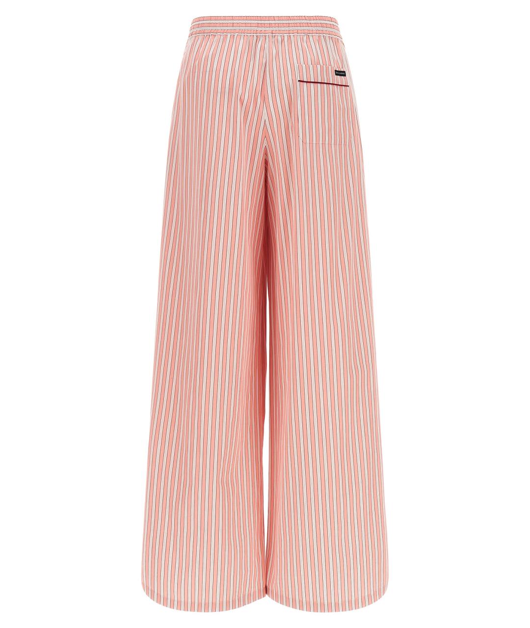 DOLCE&GABBANA Розовые хлопковые прямые брюки, фото 2