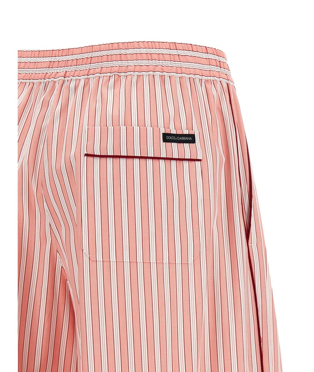 DOLCE&GABBANA Розовые хлопковые прямые брюки, фото 5