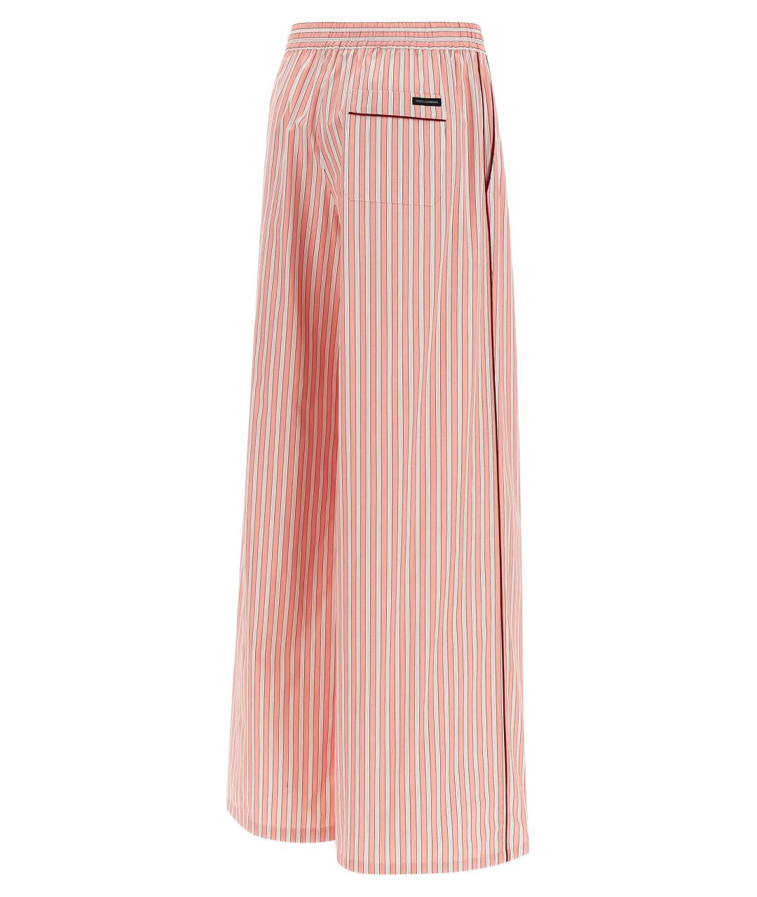 DOLCE&GABBANA Розовые хлопковые прямые брюки, фото 3