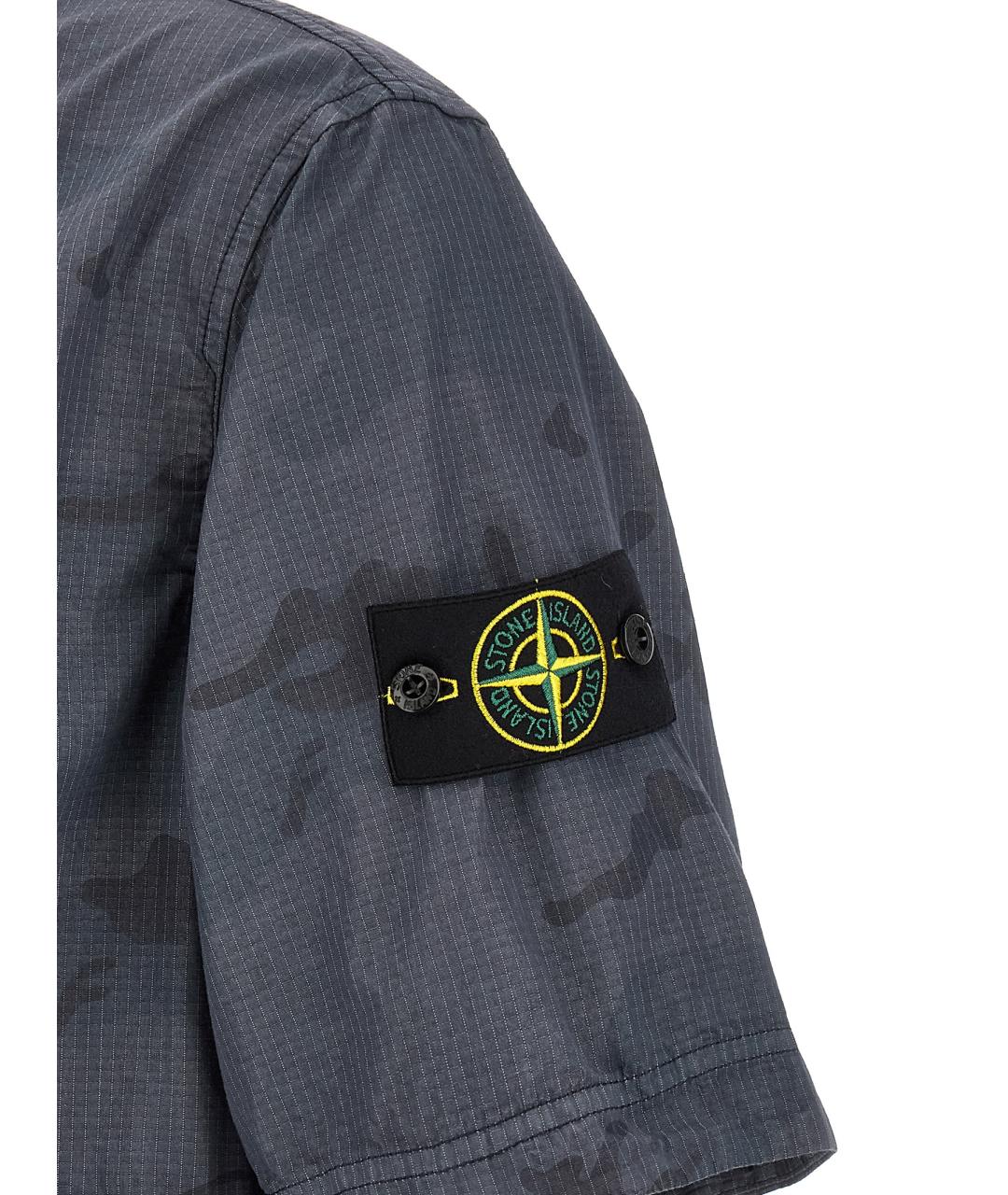 STONE ISLAND Синяя хлопковая кэжуал рубашка, фото 5