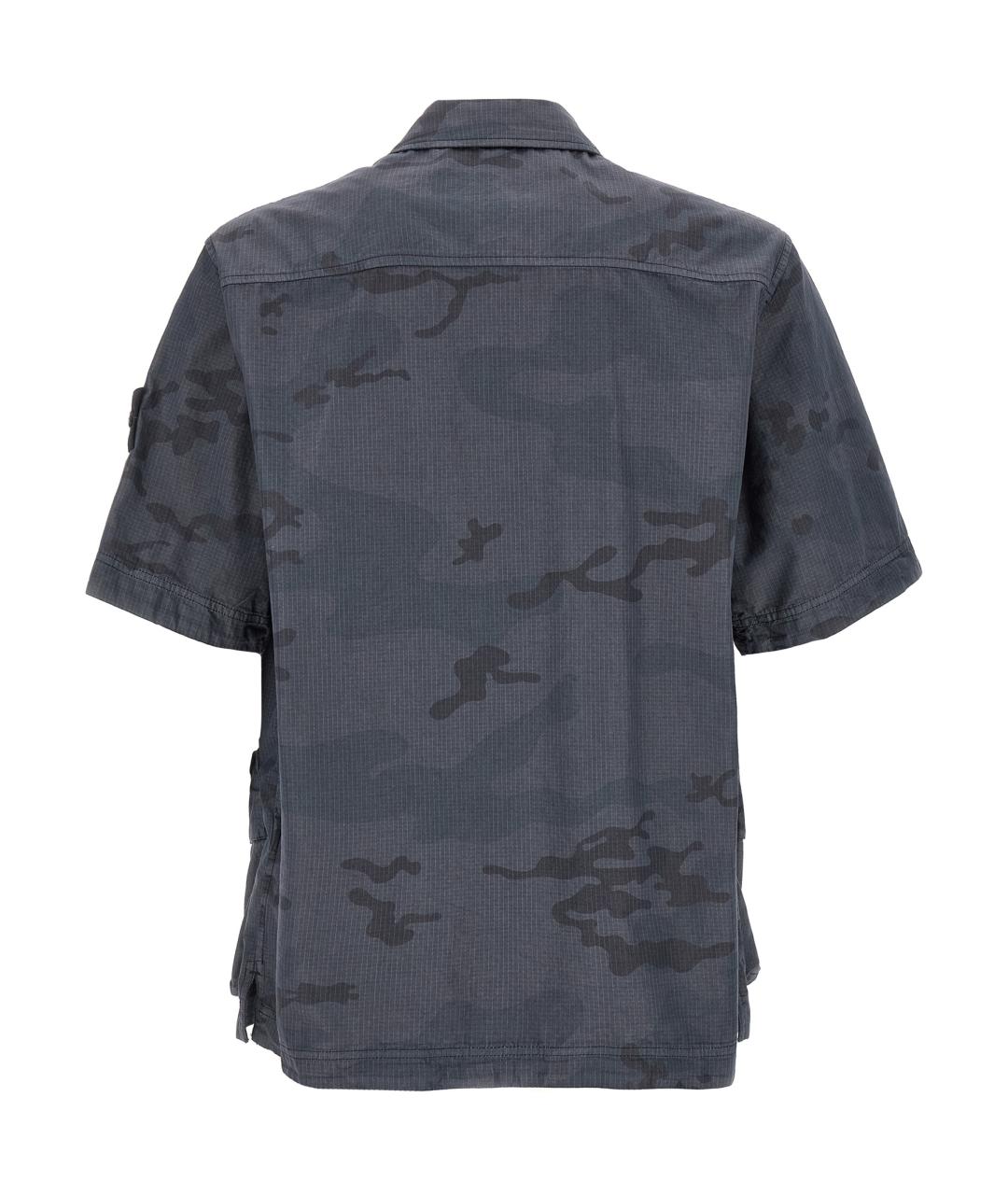 STONE ISLAND Синяя хлопковая кэжуал рубашка, фото 2