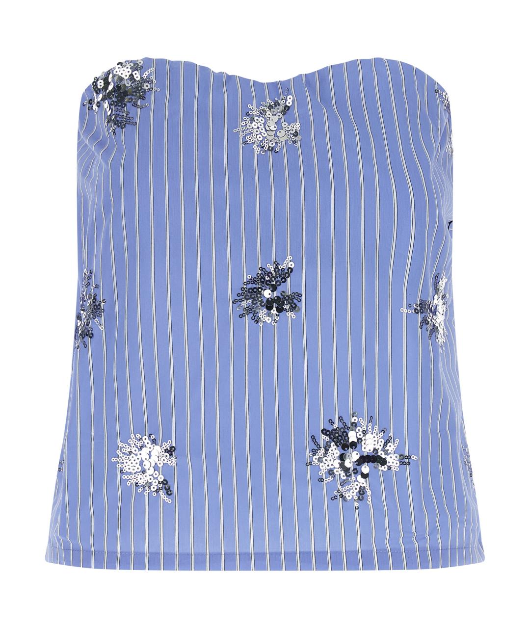 LE TWINS Голубая хлопковая майка, фото 1