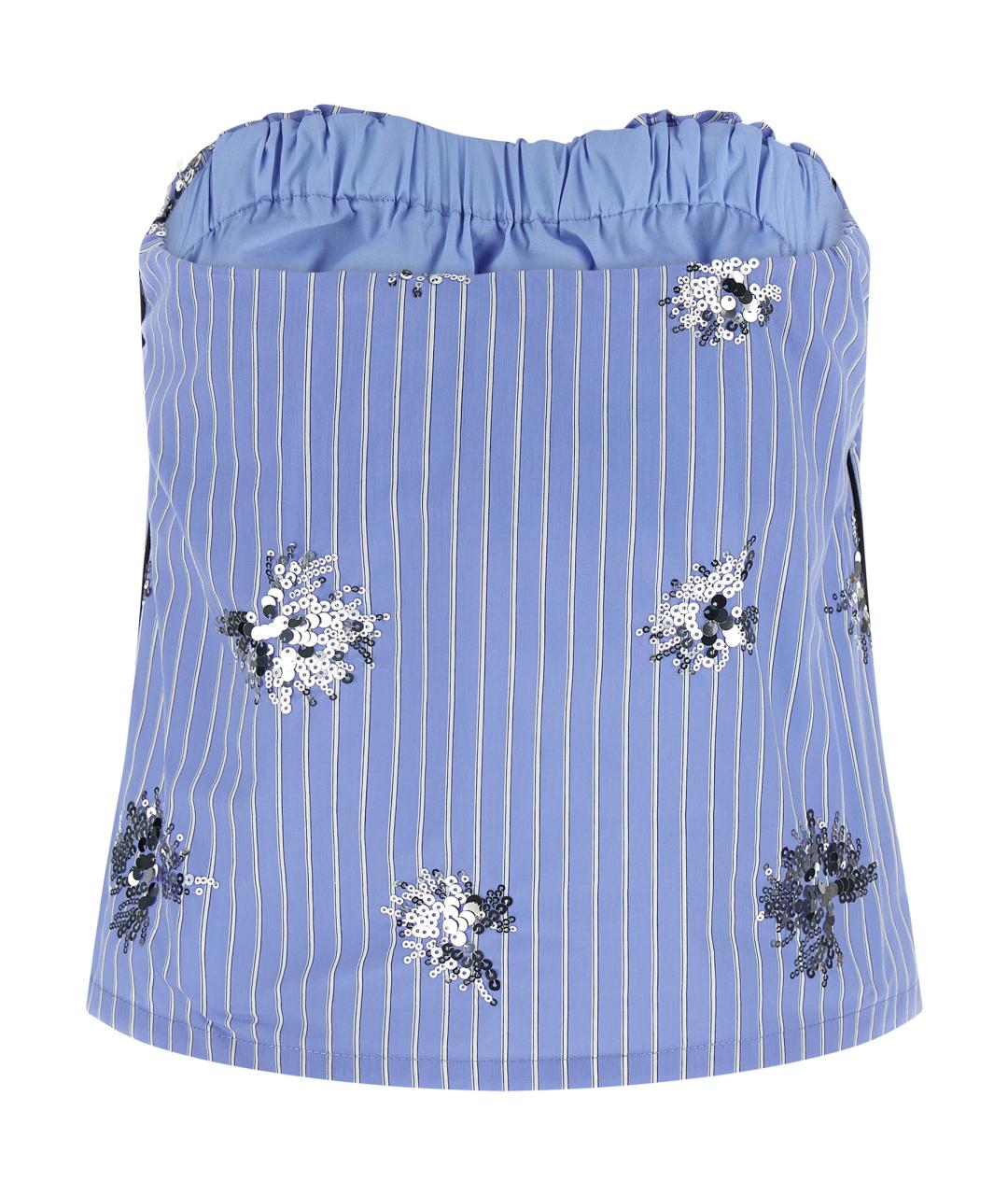 LE TWINS Голубая хлопковая майка, фото 2