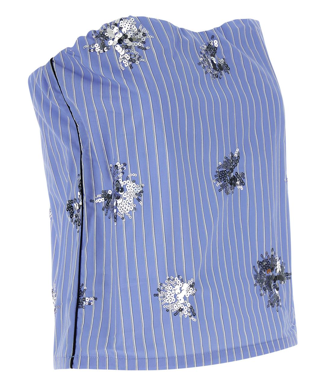 LE TWINS Голубая хлопковая майка, фото 3