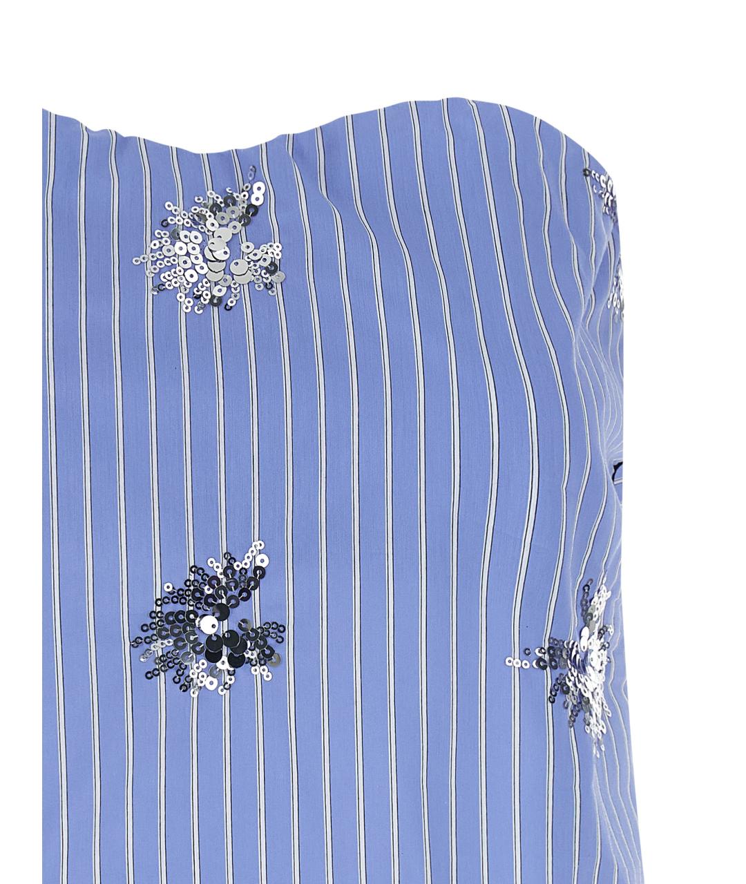 LE TWINS Голубая хлопковая майка, фото 4