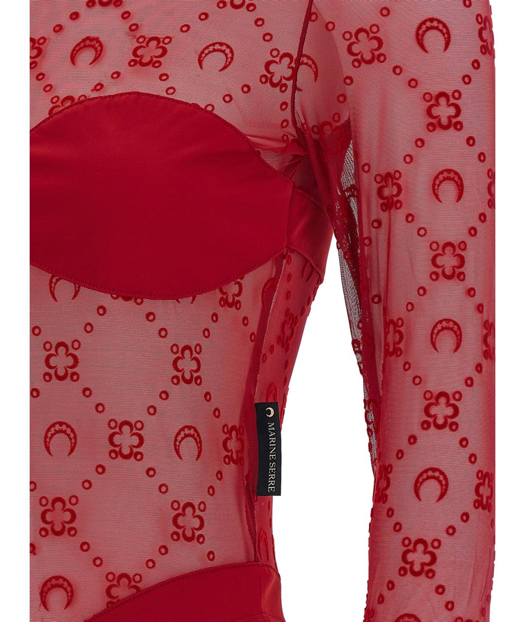 MARINE SERRE Красное полиамидовое боди, фото 3