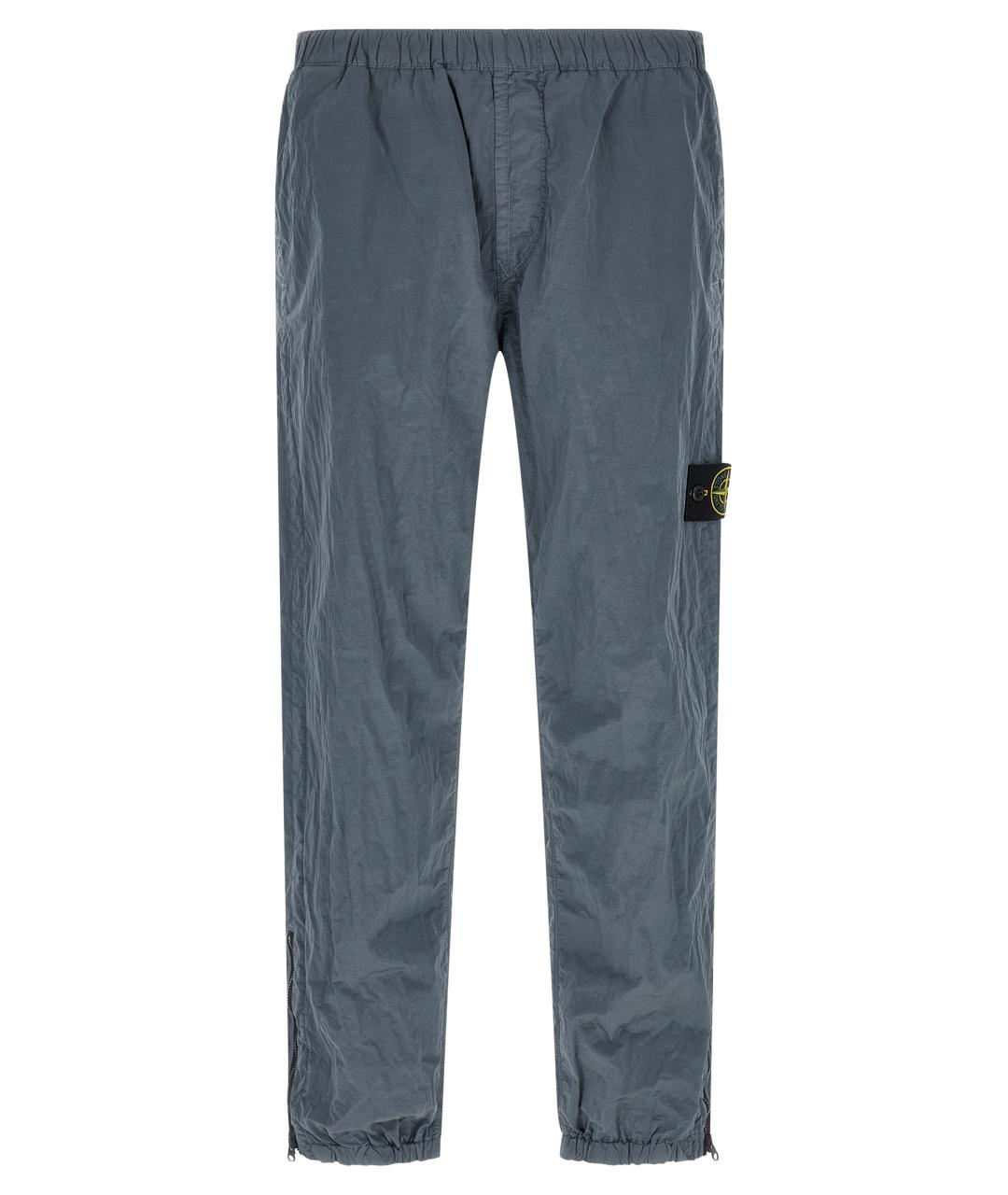 STONE ISLAND Синие полиамидовые повседневные брюки, фото 1