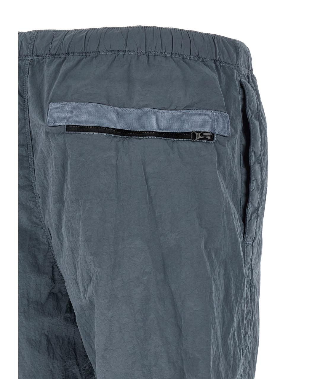 STONE ISLAND Синие полиамидовые повседневные брюки, фото 4