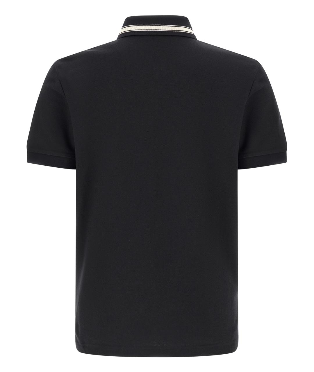 MONCLER Синее хлопковое поло с коротким рукавом, фото 2