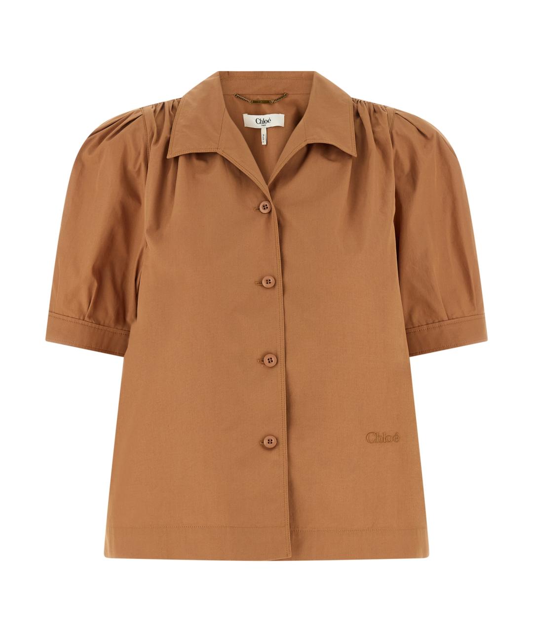 CHLOE Коричневая хлопковая блузы, фото 1