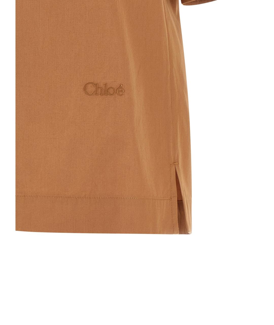 CHLOE Коричневая хлопковая блузы, фото 5